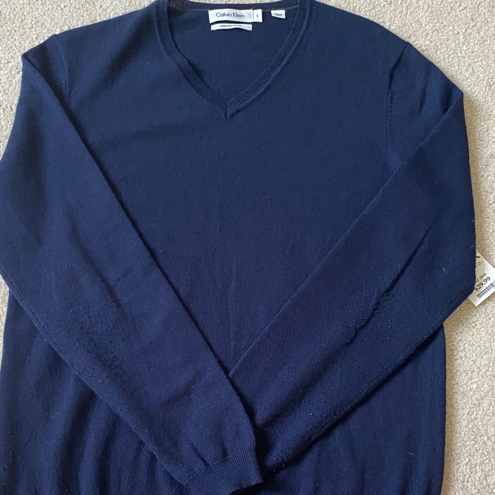 Calvin Klein Men's Deep Blue V-Neck Sweater